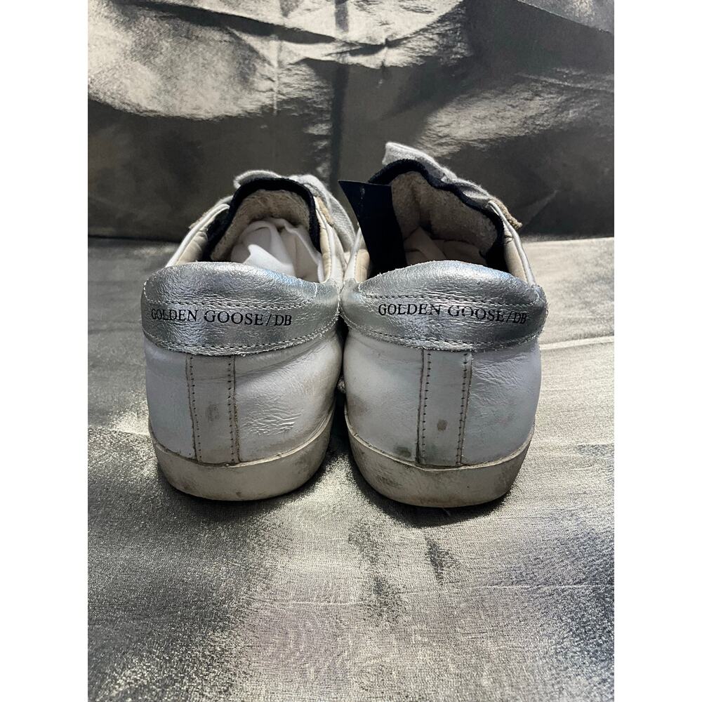 Golden Goose Superstar Sneakers White Leather Green Star Silver Heel - Picture 8 of 10